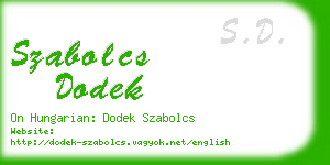 szabolcs dodek business card